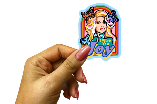 I Wish You Joy Sticker; 3”x2.5” Medium Decal; Durable Vinyl; Free Shipping