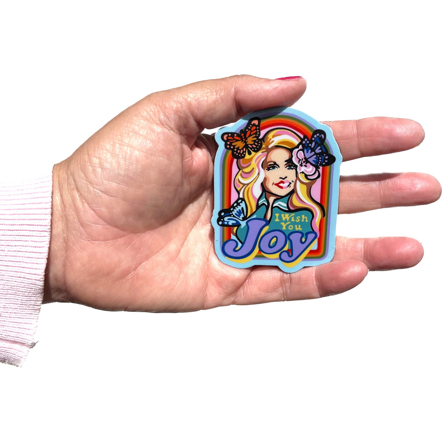 I Wish You Joy Sticker; 3”x2.5” Medium Decal; Durable Vinyl; Free Shipping