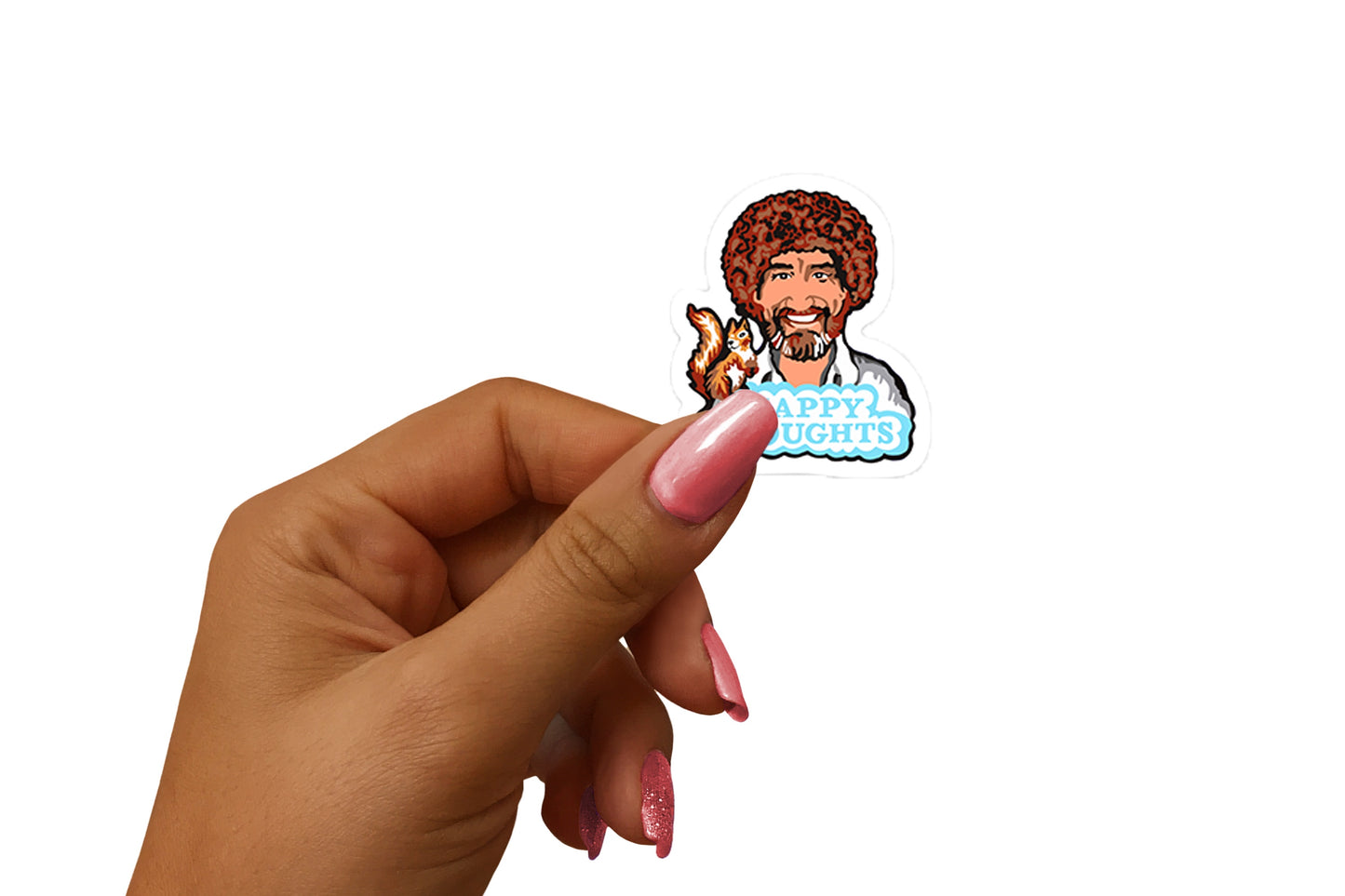 Happy Thoughts Sticker; 1.5”x1.5” Small Vinyl Decal; Free Shipping