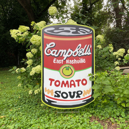 yART East Nashville Tomato Soup Can 21.5 W X 33.5 H Yard Sign Durable Colorful