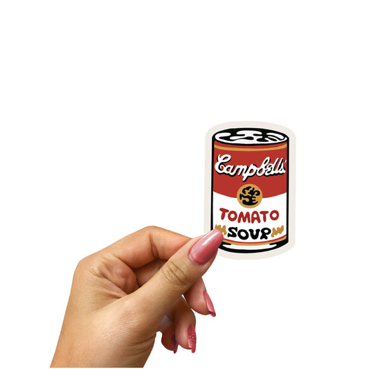Tomato Soup Can Sticker; 3”x2” Decal; Andy Warhol; Durable Vinyl; Free Shipping