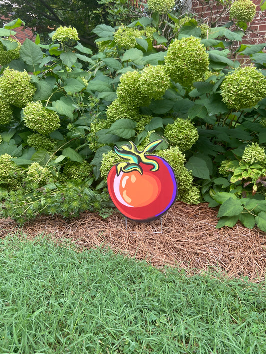 yART Cherry Tomato approximately 13”T x 11”W  Yard Sign Durable Colorful