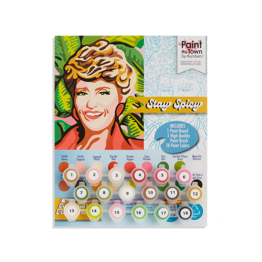 Stay Spicy ~ Blanche Devereaux ~ 8”x10” Paint by Number Kit ~ Golden Girls ~ Vintage Style ~ Handbuilt in USA
