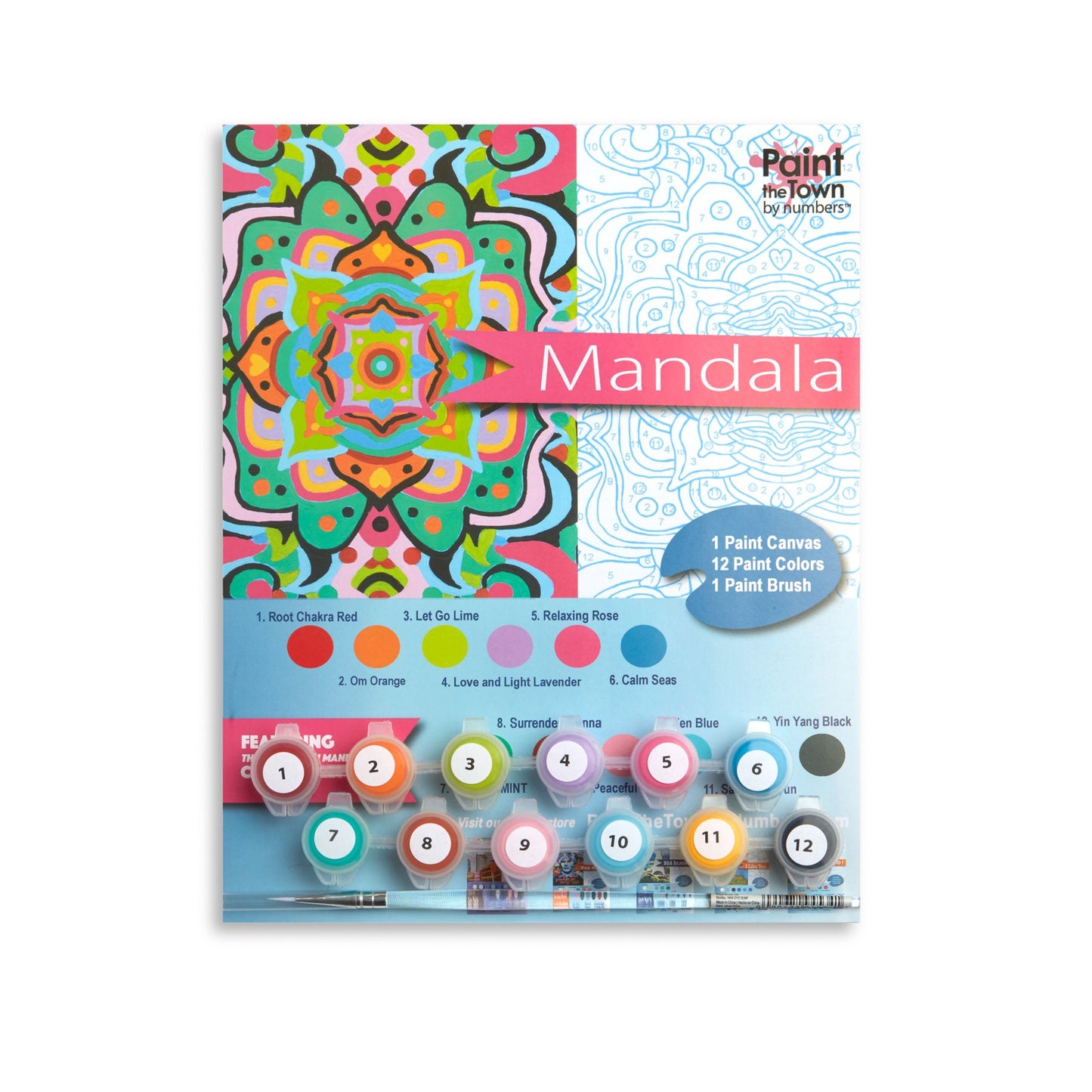 Mandala Paint by Number Kit; 8”x10”