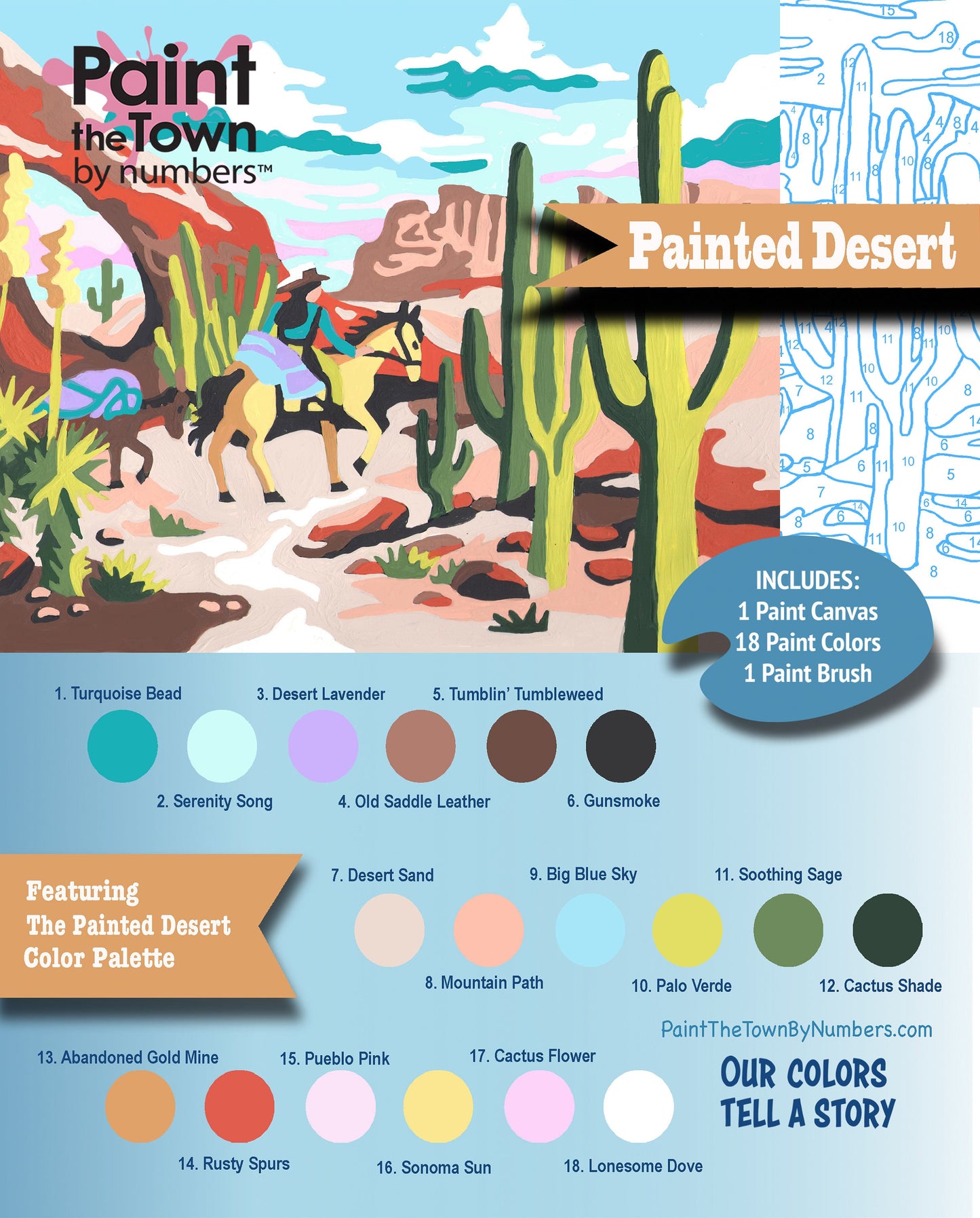 Painted Desert Paint by Number Kit; 8”x10”