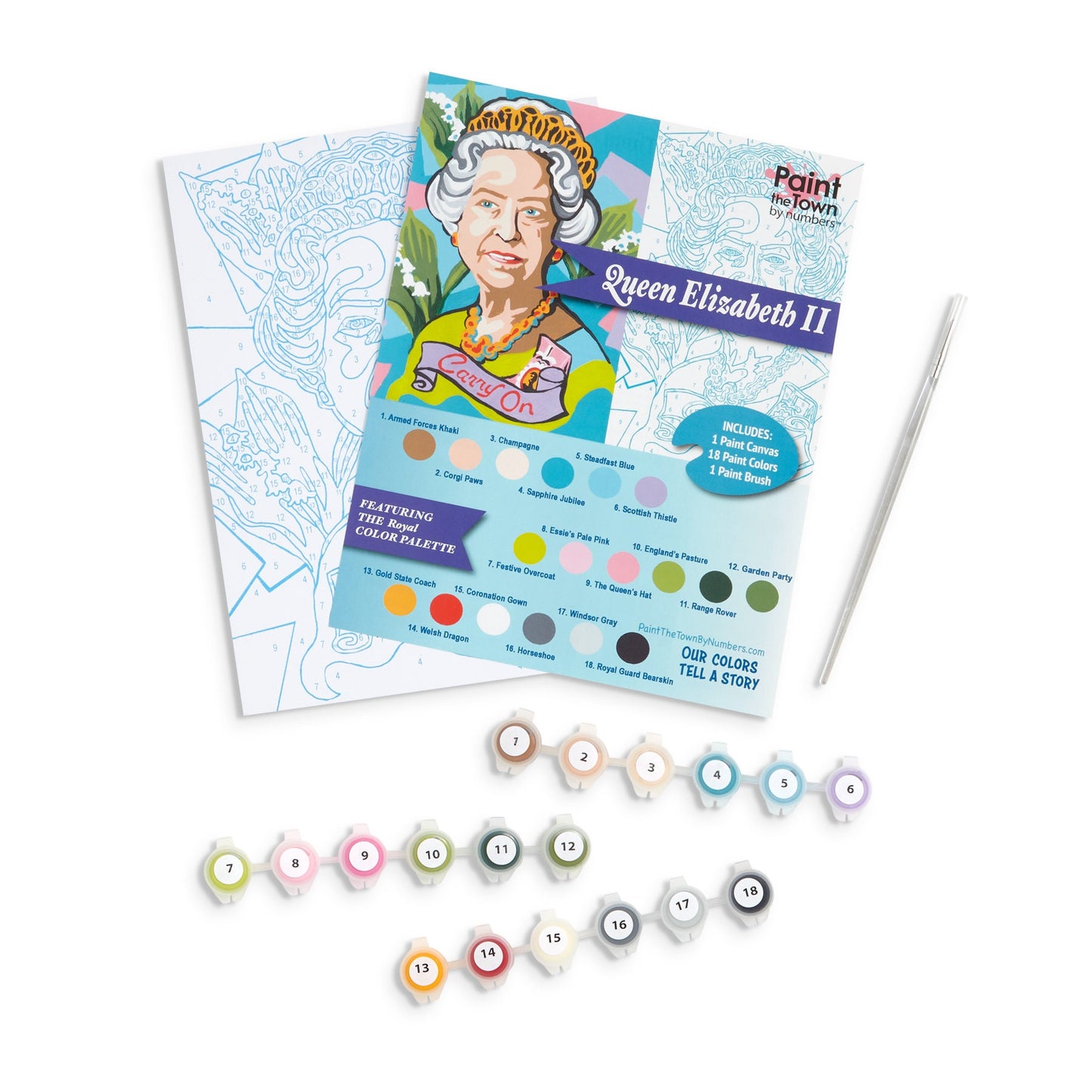 Queen Elizabeth II Paint by Number Kit; 8”x10”
