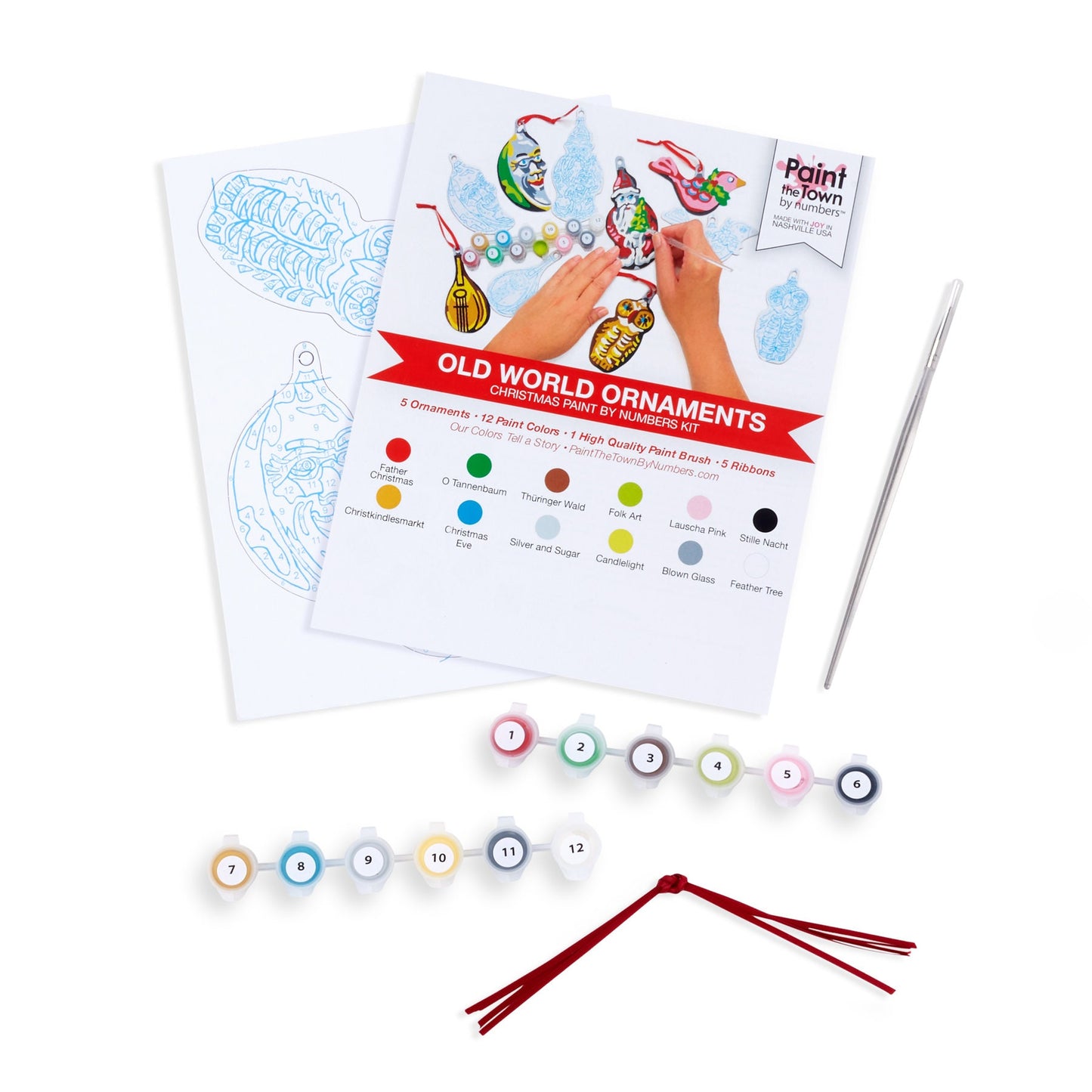 Old World Christmas Ornaments: Paint by Number kit of Old World Christmas Ornaments (Five)