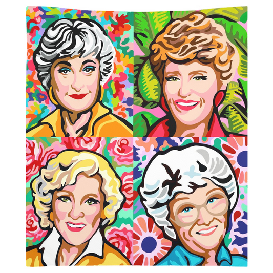 Stay Golden Tapestry in three sizes
