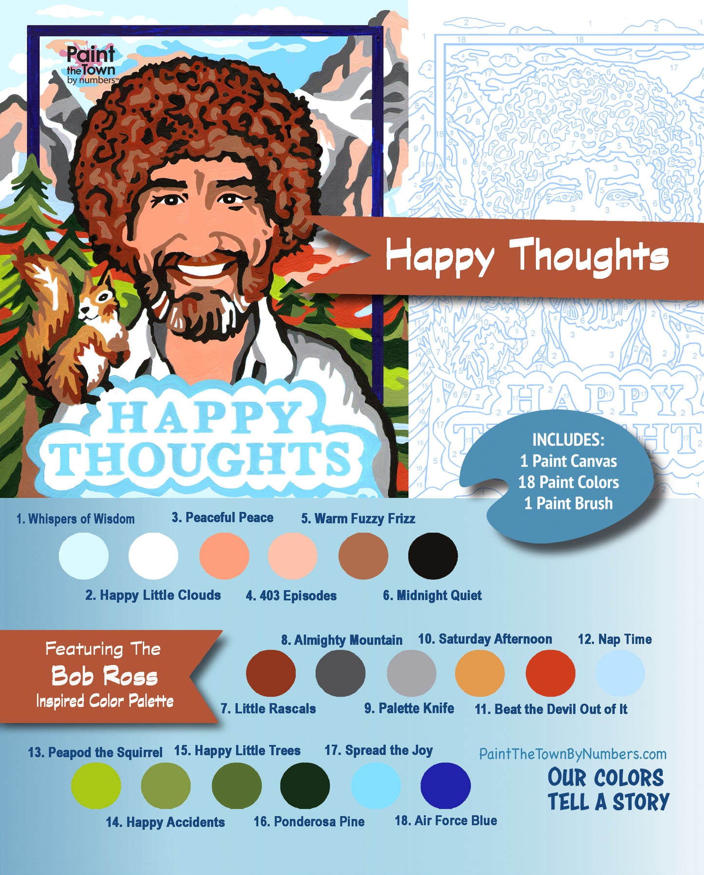 Happy Thoughts Paint by Number Kit; 8”x10”