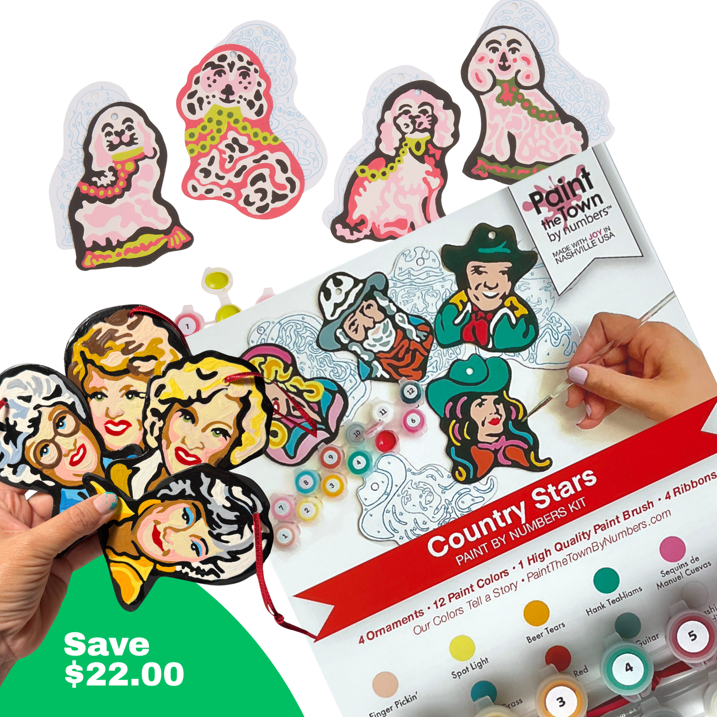 Modern Icons Trio - Trendy Ornament Paint Kit Collection