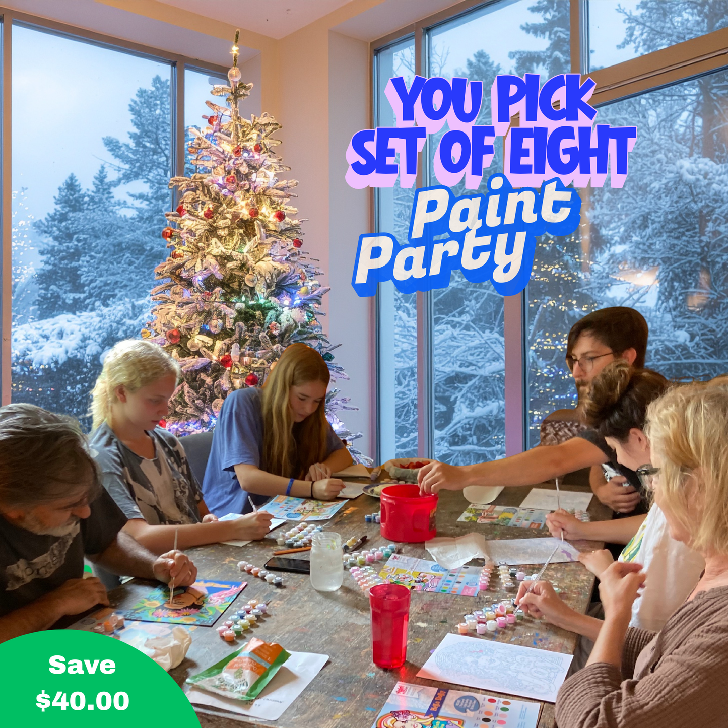 Big Gathering Bundle - 8 Matching Ornament Paint-By-Number Kits