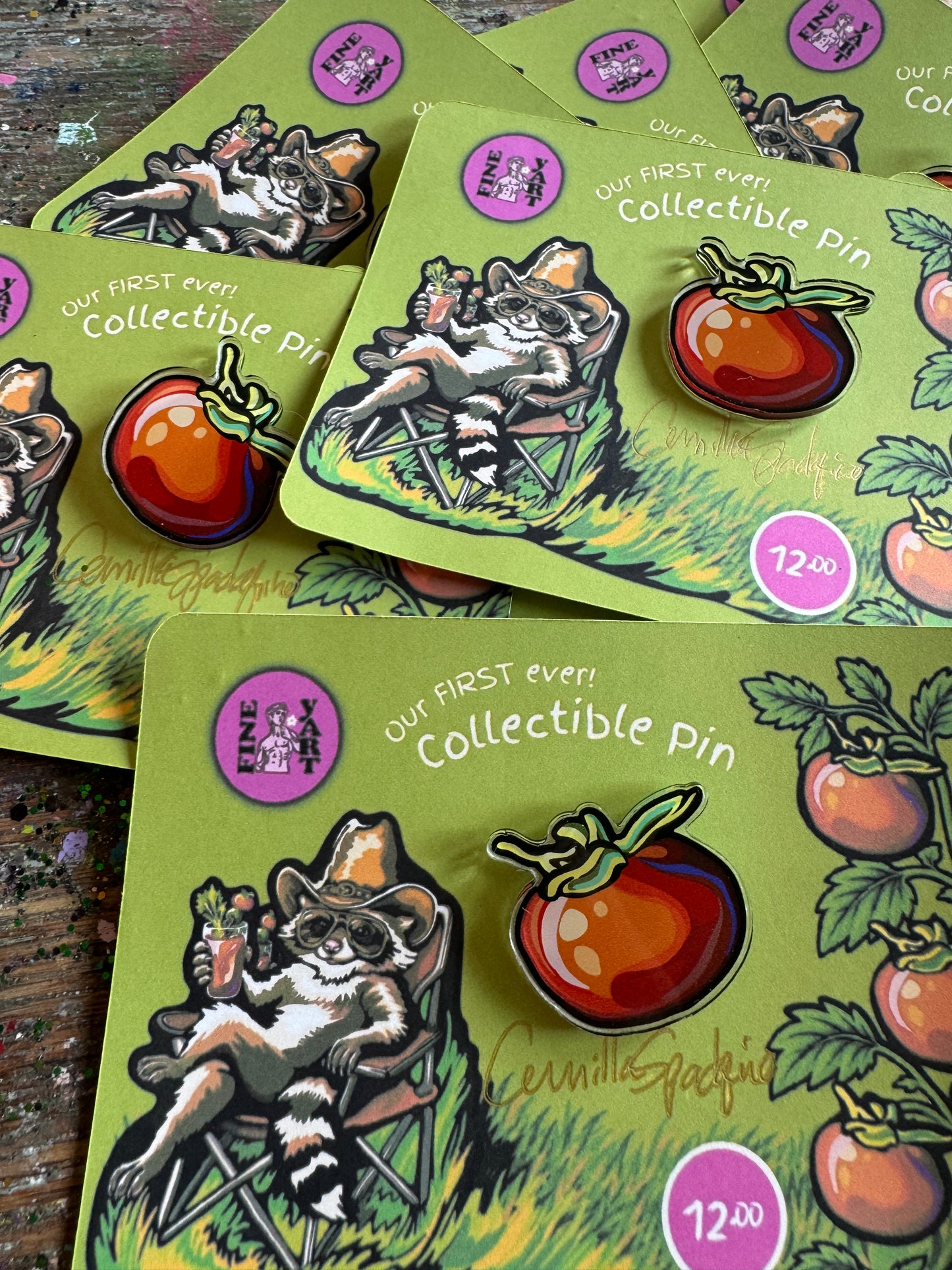 Tennessee Tatar Tot Raccoon Tomato Collectible Enamel Pin