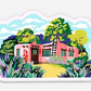 Pink Adobe Sticker; 2.5”x1.75” Vinyl Decal; Free Shipping
