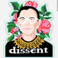 RBG Dissent Sticker; 5”x5” Large Decal; Durable Vinyl; Free Shipping