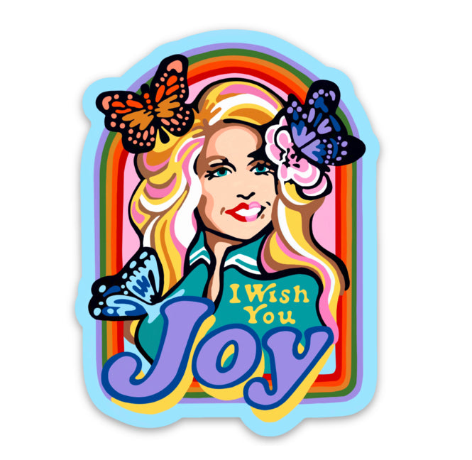 I Wish You Joy Sticker; 3”x2.5” Medium Decal; Durable Vinyl; Free Shipping