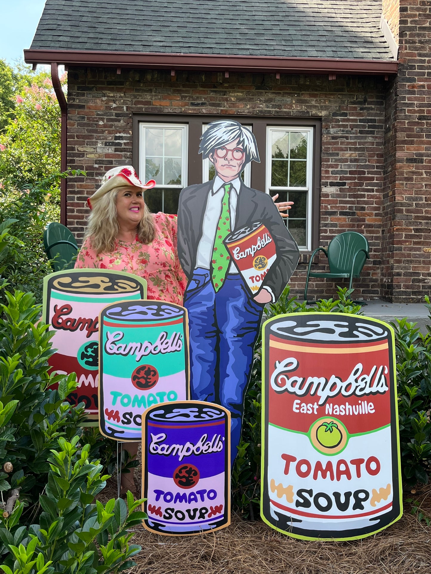 yART Andy Warhol Life-size 74”Hx23”W Yard Sign Display / Tomato Fest East Nashville
