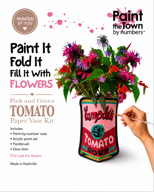 PINK AND GREEN TOMATO FLOWER VASE KIT  Paint-by-Number