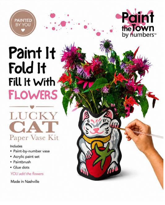 LUCKY CAT FLOWER VASE KIT  Paint-by-Number