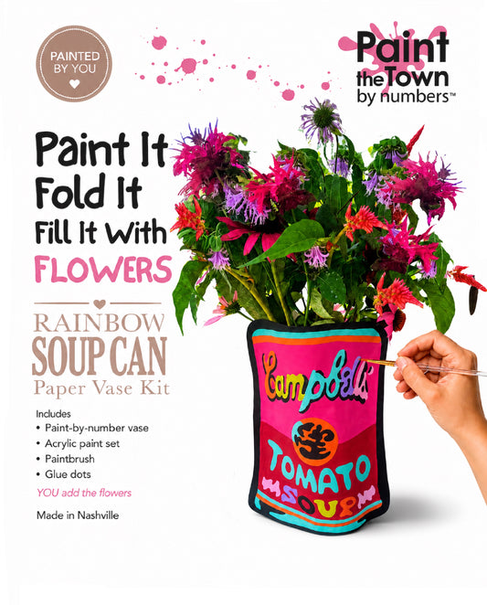 RAINBOW SOUP CAN FLOWER VASE KIT  Paint-by-Number
