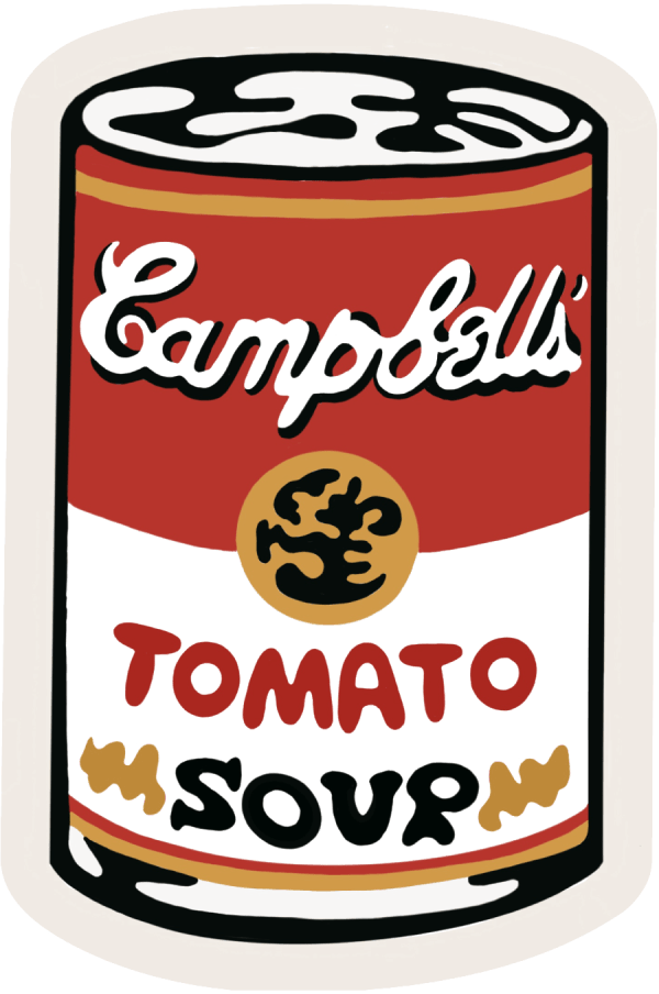 Tomato Soup Can Sticker; 3”x2” Decal; Andy Warhol; Durable Vinyl; Free Shipping