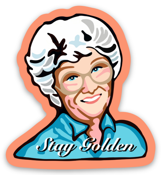 Golden Girl Sticker Set, small 2 inches per sticker, 4 stickers in set