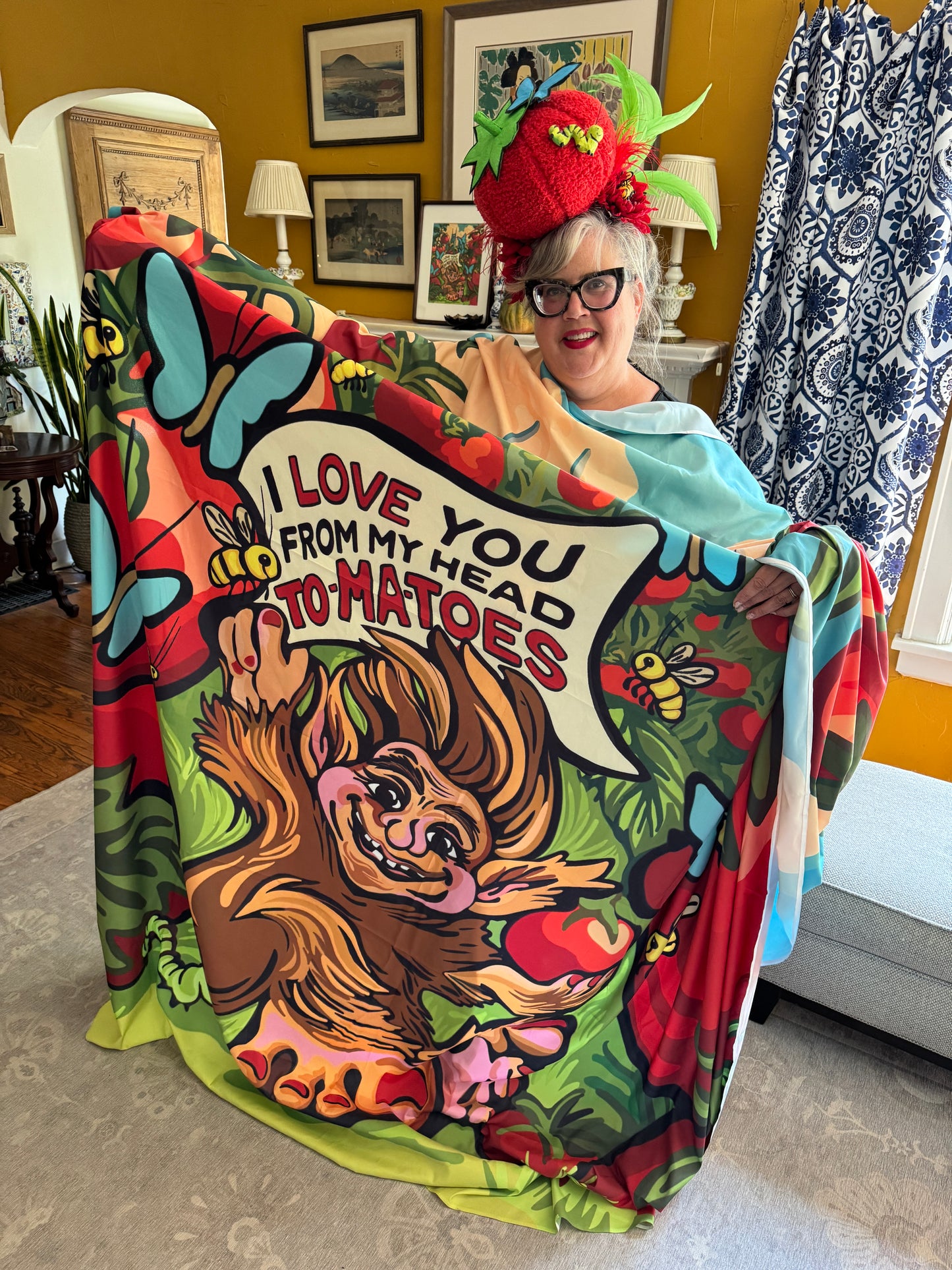 Love you from my heard to ma-TOES Tapestry