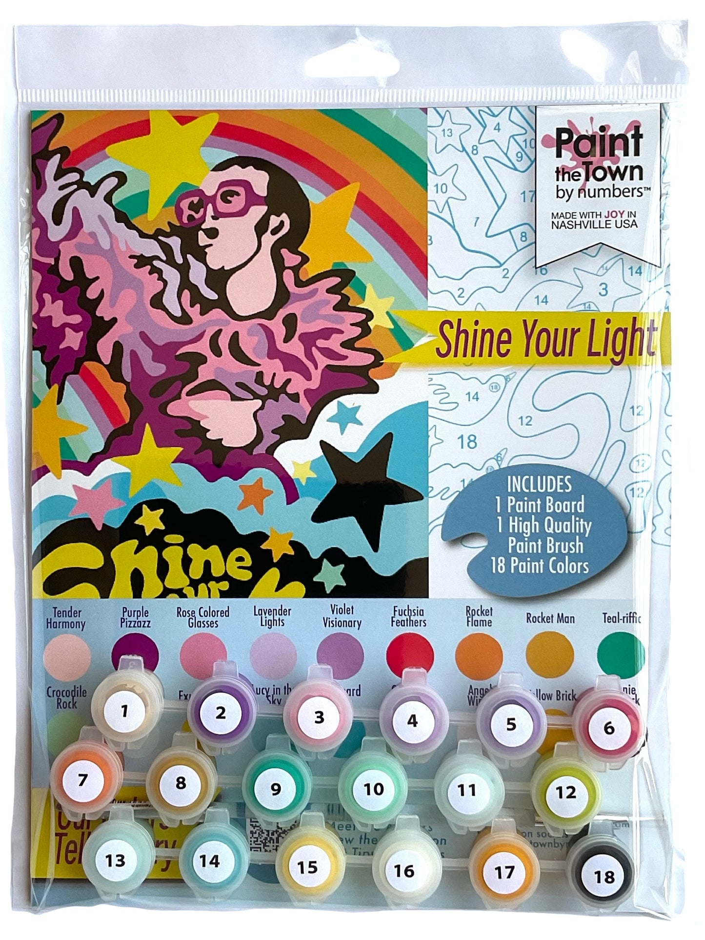 Shine Your Light ~ Paint By Number Kit ~ Inspirational ~ 8”x10” ~ 18 colors