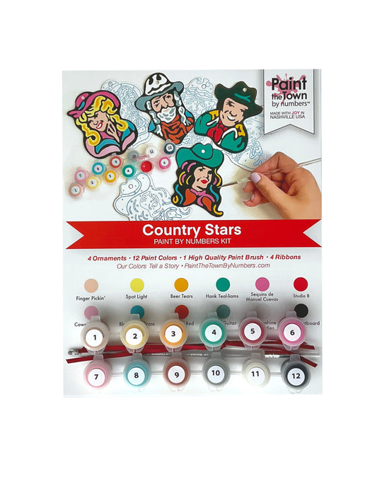Country Stars Ornaments Paint by Number Kit ~ Four Ornaments ~ SET OF 14 KITS