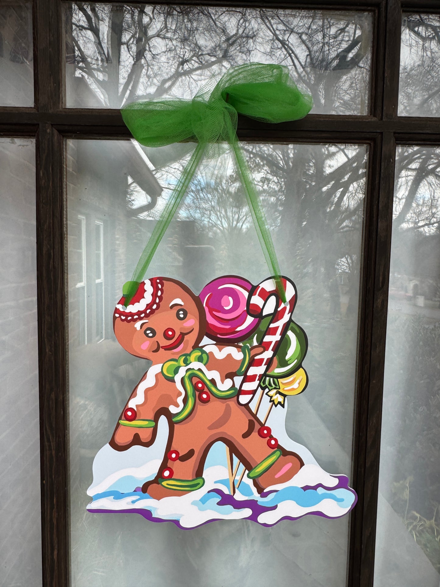 Gingerbread Man Door Hanger - 12X13 inches