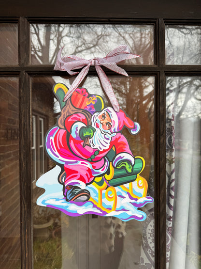 Santa Sleigh Door Hanger  - 14 X 14 inches