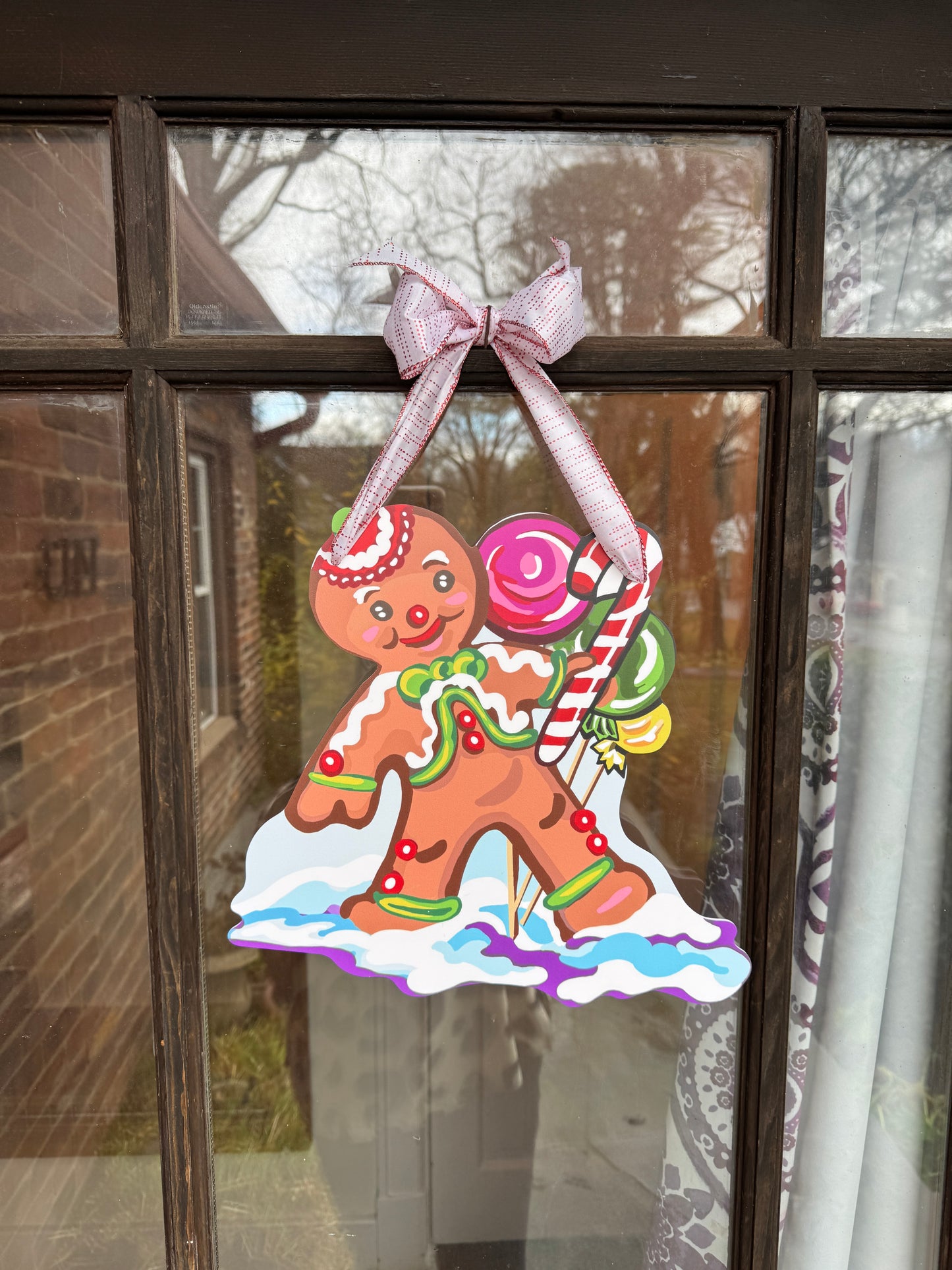 Gingerbread Man Door Hanger - 12X13 inches