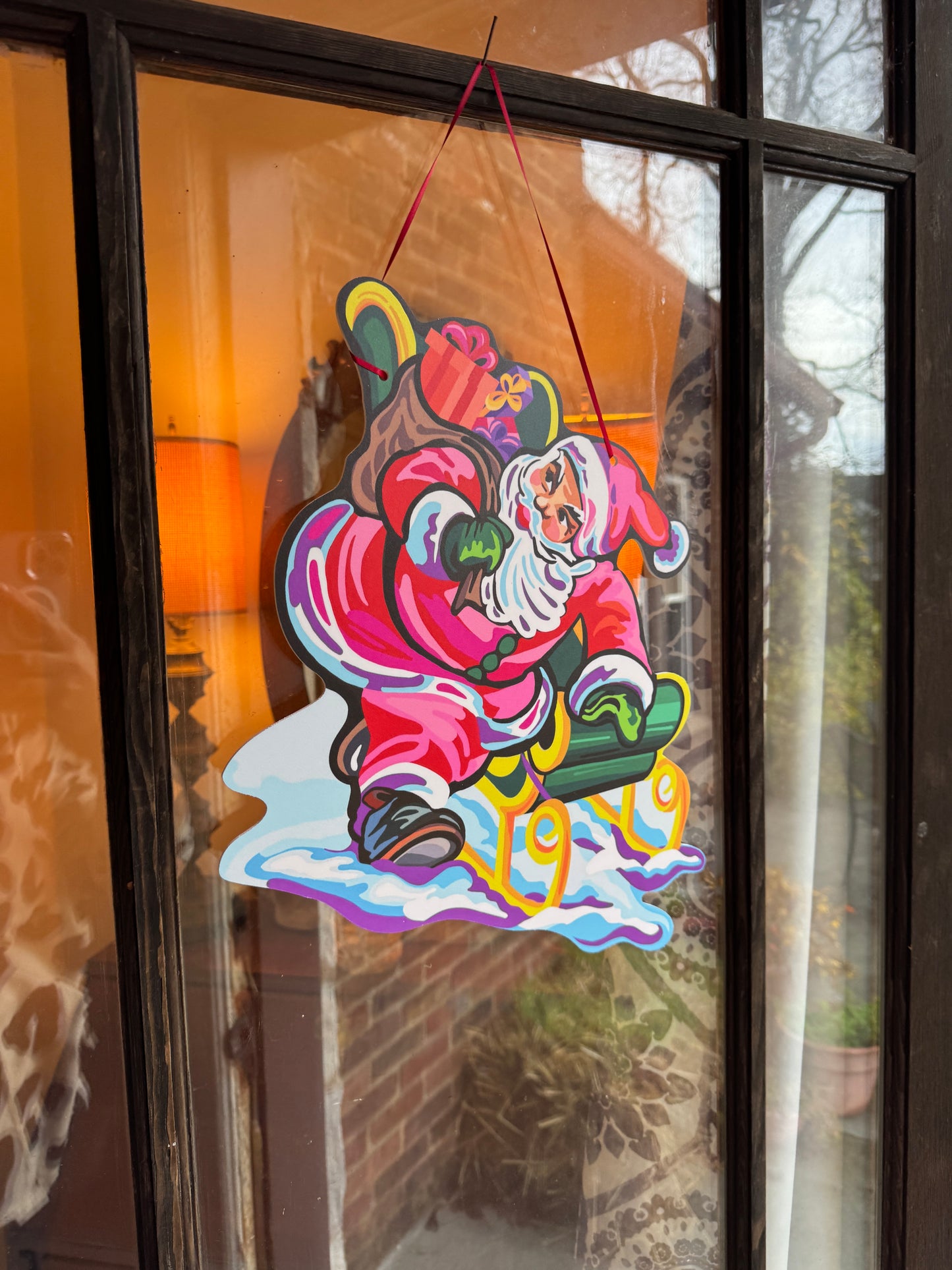 Santa Sleigh Door Hanger  - 14 X 14 inches