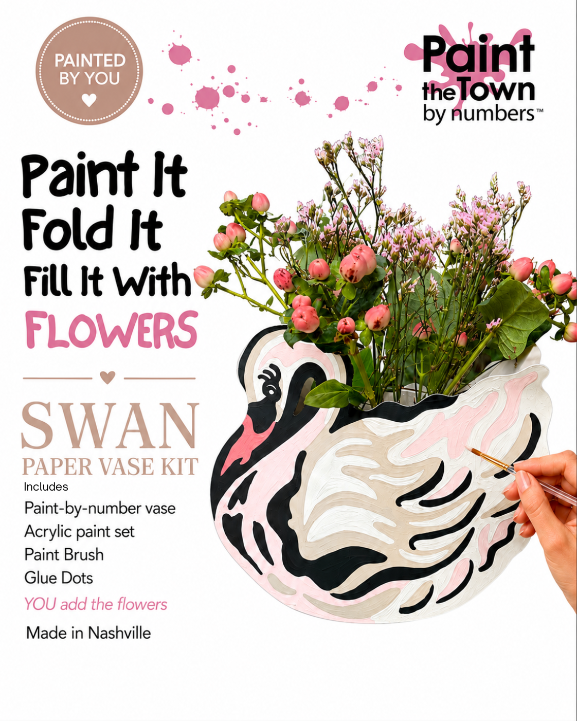 SWAN FLOWER VASE KIT   Paint-by-Number