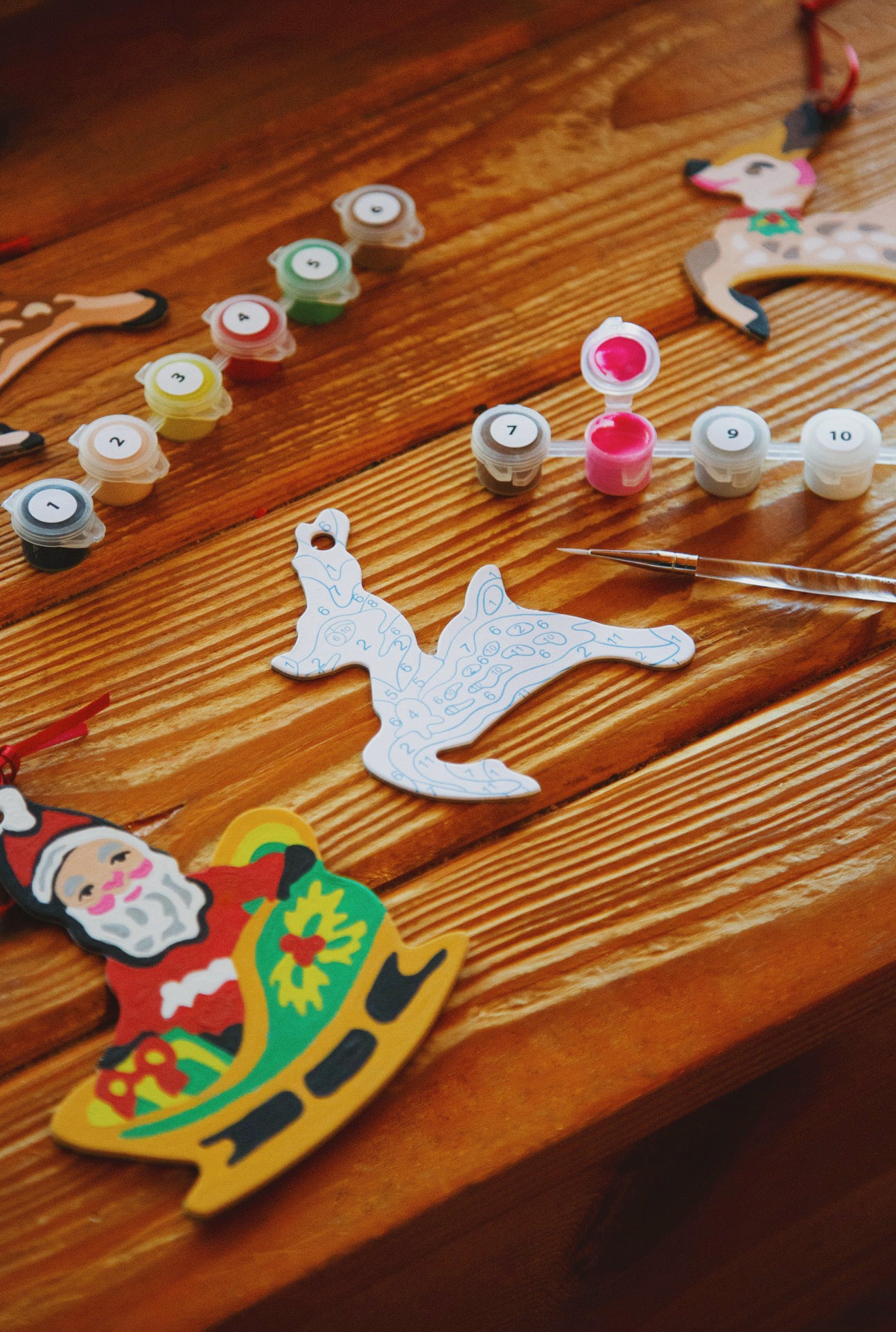 Santa’s Sleigh Christmas Ornament Paint by Number Kit