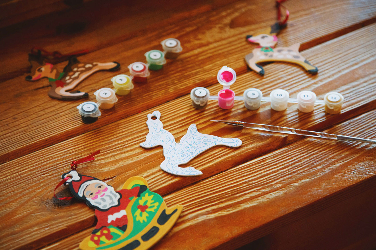 Santa’s Sleigh Christmas Ornament Paint by Number Kit