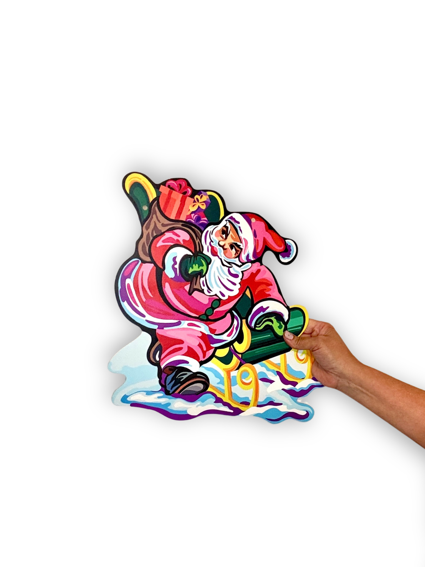 Santa Sleigh Door Hanger  - 14 X 14 inches