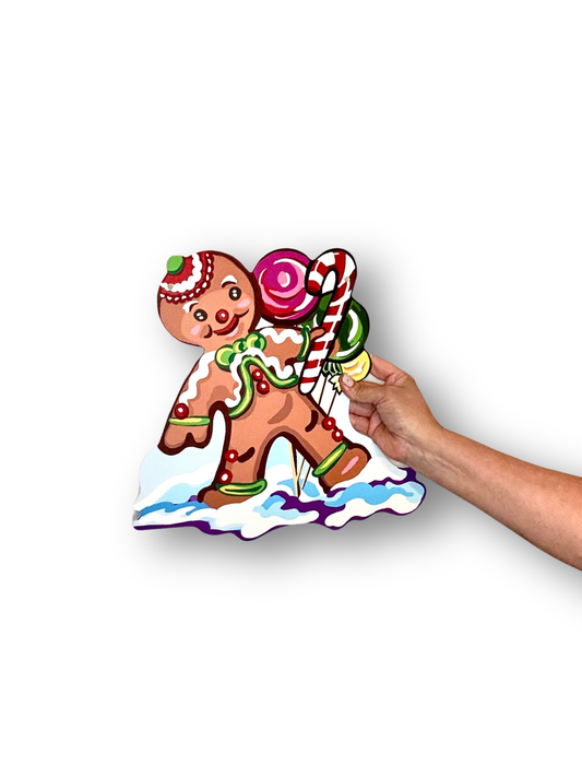 Gingerbread Man Door Hanger - 12X13 inches
