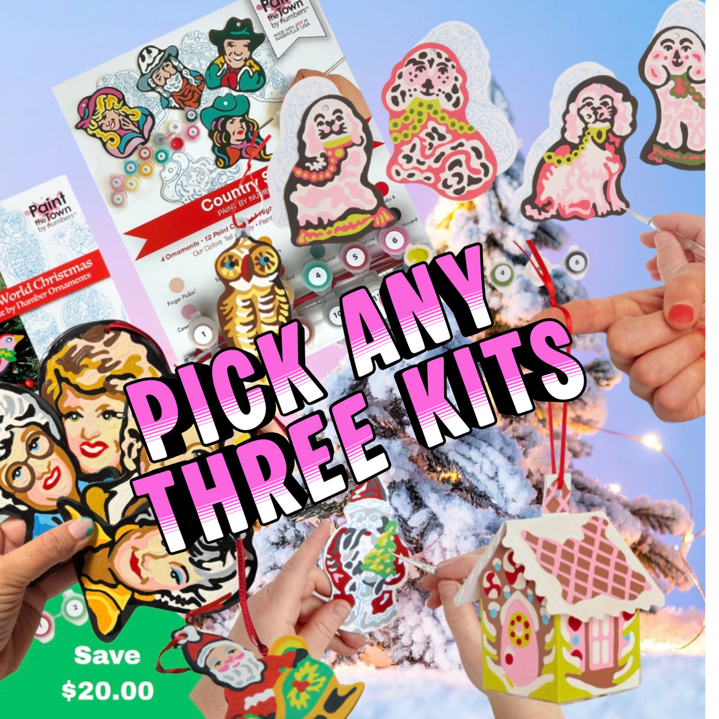 Build-Your-Own Trio - Choose Any 3 Paint-By-Number Ornament Kits