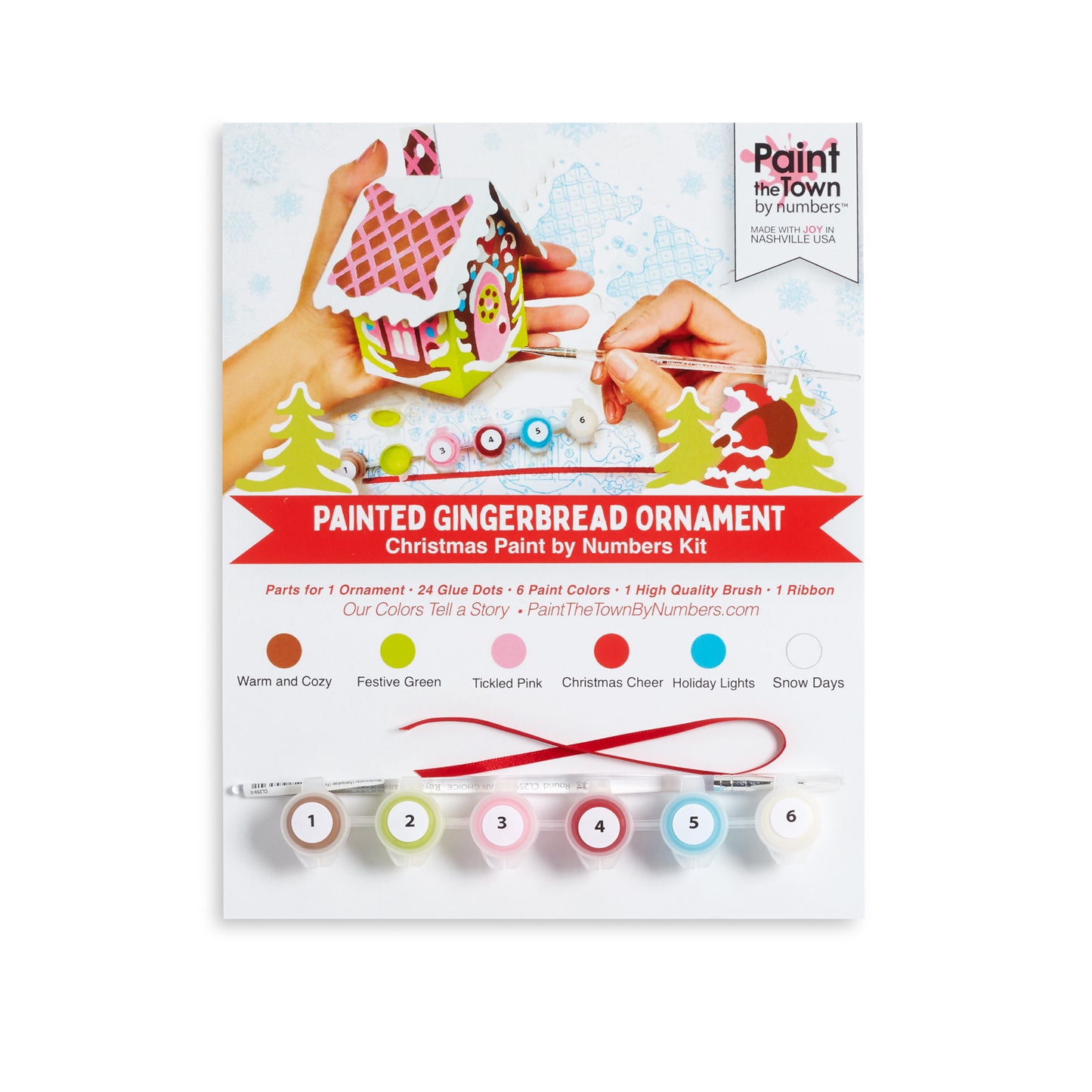 DIY Gingerbread House Paint by Number Ornament Kit